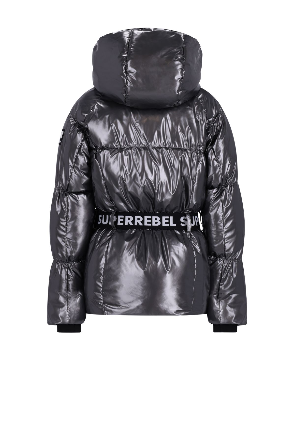 Super Rebel PUFF Krakka Skíðaúlpa með belti Gun Metal - Image 2